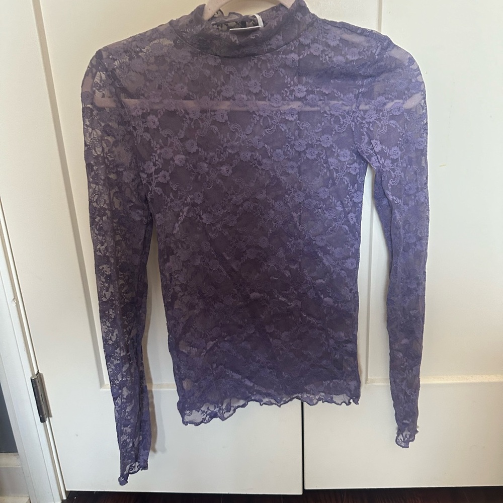 Urban Outfitters Lavender Lace Blouse